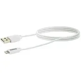 Napajalni kabel USB (Bele barve, Dolžina: 2 m, USB A vtič, strelovodni vtič)
