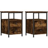 Maison Chic Dvo delni komplet Nočne omarice - Nočne mize dimljen hrast 34x35,5x50 cm inženirski les, (21690198) | Shoptok.si