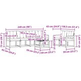  Set vanjskih sofa 7 kom. Prirodna i krem | shoptok.hr