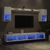 vidaXL Komplet TV omaric LED 6-delni bel inženirski les Cene