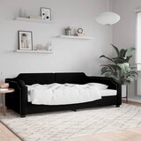vidaXL Raztegljiva postelja črna 90x200 cm blago Cene