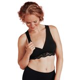 Carriwell Grudnjak za trudnice i dojilje s čipkom, organski pamuk, crni - XL | shoptok.hr