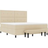  Krevet s podnicom s madracem i klupom krem 180x200 cm tkanina | shoptok.hr