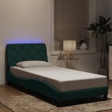 Furnova Posteljni okvir z LED lučkami temno zelen 90x190 cm žamet, (21934785) Cene