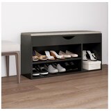  Klupa za cipele s jastukom siva 104 x 30 x 49 cm od iverice | shoptok.hr