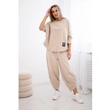 Kesi Punto Milano winter sweatshirt + pants beige set | Shoptok.si