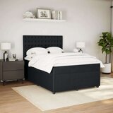 vidaXL Krevet s oprugama i madracem crni 140 x 190 cm baršunasti | shoptok.hr