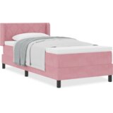 vidaXL Krevet s opružnom podlogom i madracem Ružičasti 90x190 cm Baršun | shoptok.hr