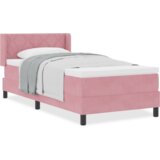 vidaXL Postelja s pomičnim dnom in vzmetnico Roza 90x190 cm Žamet | Shoptok.si