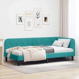  Kutni okvir kreveta Tirkizna 100 x 200 cm Baršun | shoptok.hr
