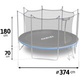 Neo-Sport vrtni trampolin 374 cm (12 ft) s unutarnjom mrežom i ljestvama, plavi | shoptok.hr