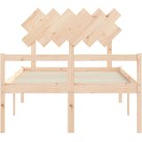 vidaXL Okvir kreveta s uzglavljem 4FT6 bračni od masivnog drva | shoptok.hr