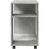 vidaXL Stranska mizica s koleščki betonsko siva 70x35x60 cm inž. les | Shoptok.si