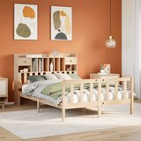 vidaXL Krevet s regalom za knjige bez madraca 160x200 cm od borovine | shoptok.hr