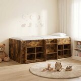  Loft krevet s ormarom 3 kom. Dimljeni hrast Konstruirano drvo Smeđa 90 x 190 cm | shoptok.hr