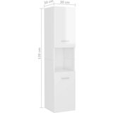 vidaXL Kopalniška omarica visok sijaj bela 30x30x130 cm iverna plošča | Shoptok.si