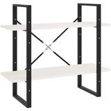 Maison Chic Knjižna omara - Knjižni regal 2-nadstropna bela 80x30x70 cm trdna borovina, (21724695) Cene