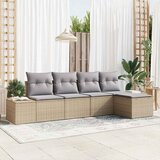  Sjedeća garnitura za vrt 5 kom. Bež poliratan 294 x 117 x 85 cm | shoptok.hr