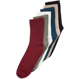 Trendyol Men's Multicolored Cotton 6-Pack Solid Color College Socks Cene