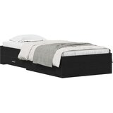 vidaXL Postelja Črna Oreh 100x200 cm Inženirski les | Shoptok.si
