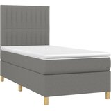  Krevet s oprugama i madracem tamnosivi 100 x 200 cm od tkanine | shoptok.hr
