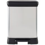 Curver Duo Deco koš za smeti s pedalom, črn/srebrn, 10l + 18l | Shoptok.si