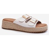 Boto Women's White Leather Sandals with Woven Eco Leather Zaloemi | ePonuda.com