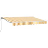  Skrovita tenda Žuta i bijela 250 x 200 cm Poliester i metal - Žuta i bijela (bijeli okvir) 2 5 x 2 m Električna | shoptok.hr