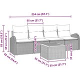  5 dijelni vrtni sofy set s jastučićima bež poli ratan akacija | shoptok.hr