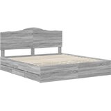  Krevetna konstrukcija Siva sonoma 200 x 200 cm Inženjersko Drvo | shoptok.hr