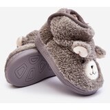Boto Children's fleece-lined slippers with gray bear Eberra | Shoptok.si
