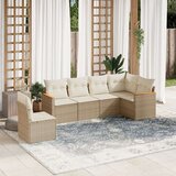  6-dijelni set vrtnih sofa s jastucima bež od poliratana | shoptok.hr