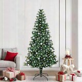 vidaXL Umjetna preddekorirana božićna jelka Zelena 240cm PVC in kovina | Shoptok.si