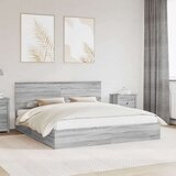  Postelja s shranjevanjem z vzglavjem Siva Sonoma 200 x 200 cm, (5000106132) | Shoptok.si