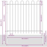  Ograda za vrt s vrhom u obliku luka siva 3 4x1 5 m čelik | shoptok.hr