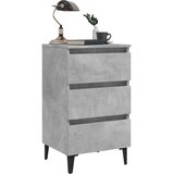  Noćni ormarić s metalnim nogama boja betona 40 x 35 x 69 cm | shoptok.hr