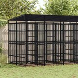 Vanjski kavez za pse s krovom čelični 9,22 m² | shoptok.hr
