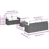 vidaXL 6-dijelni set vrtnih sofa s jastucima bež od poliratana | shoptok.hr