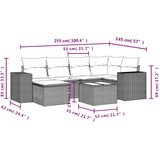  7-dijelni set vrtnih sofa od poliratana s jastucima crni | shoptok.hr