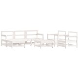 Maison Chic Seti vrtnega pohištva - Vrtna garnitura - Vrtni pohištvo set 7-delna bela trdna borovina, (21805797) | Shoptok.si