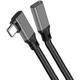 INF Podaljšek Type-C s kolenčastim dizajnom - PQ116 siv (10Gbps+4K+100W) 1 m, (22126450) | Shoptok.si