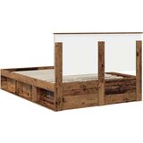  Okvir za krevet s uzglavljem Staro drvo 140 x 190 cm | shoptok.hr