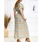 Resti Blue and yellow women's floral midi dress - Shoes | Shoptok.si