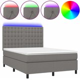  Krevet box spring s madracem LED tamnosivi 140x200 cm tkanina | shoptok.hr