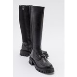 LuviShoes CHAPEL Women's Black Skin Buckle Stretch Detail Women's Boots | shoptok.hr
