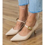 D/CEO Beige classic pumps with decorative buckle Helli | Shoptok.si