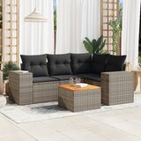 Maison Chic Seti vrtnega pohištva - Vrtna garnitura - Vrtni pohištvo set 5-delna z blazinami siv poli ratan, (21813749) | Shoptok.si