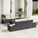  Sjedeća garnitura za vrt 6 kom. Crna i Krema poliratan 239 x 62 x 69 cm | shoptok.hr