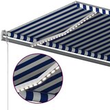  Tenda na ručno uvlačenje s LED svjetlima 6 x 3 5 m plavo-bijela | shoptok.hr