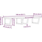  Zidna polica za Lavabo - Umivaonik od čelika i masivnog bagremovog drva - tamno smeđa i crna 140 x 60 x 2 cm 1 Trapez | shoptok.hr